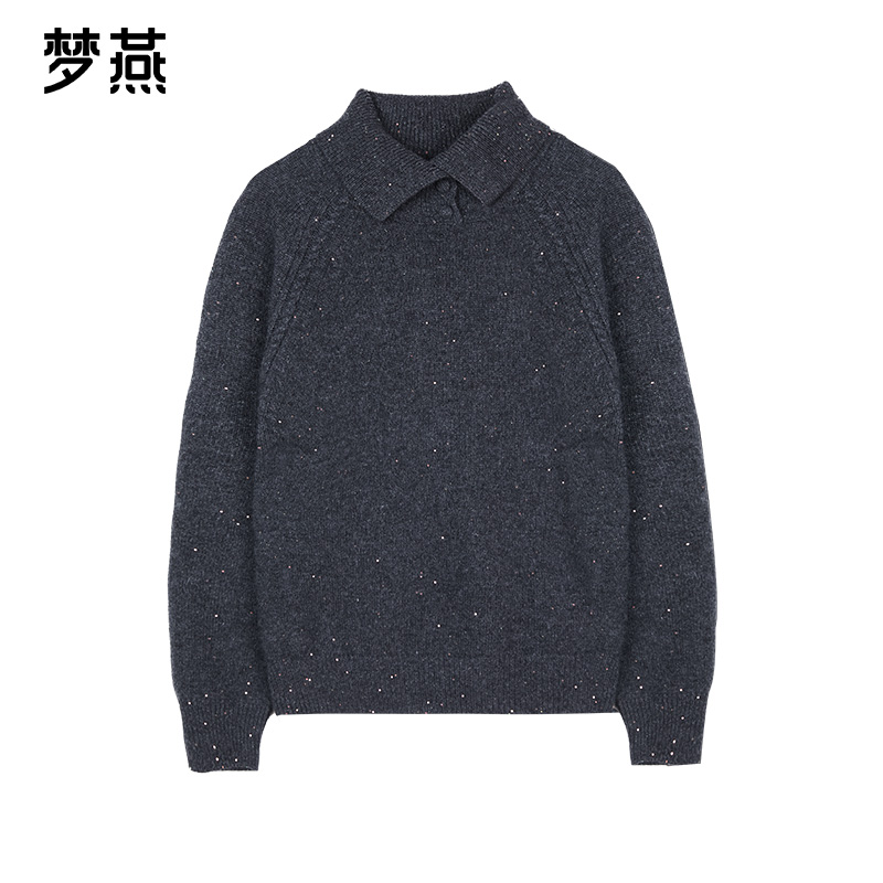 梦燕秋冬女保暖柔软抗寒抗皱简约通勤休闲风格羊毛衫5CC11B5053Y