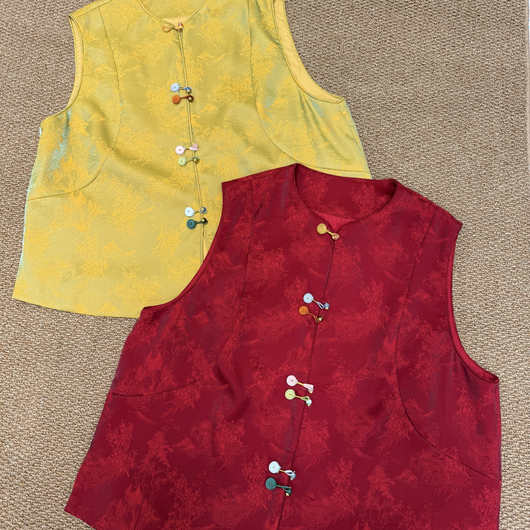 新款大码国风马甲#9963