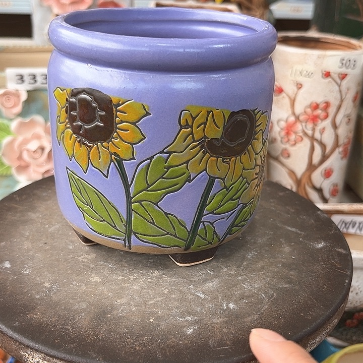 紫砂花盆粗陶材质多肉花盆