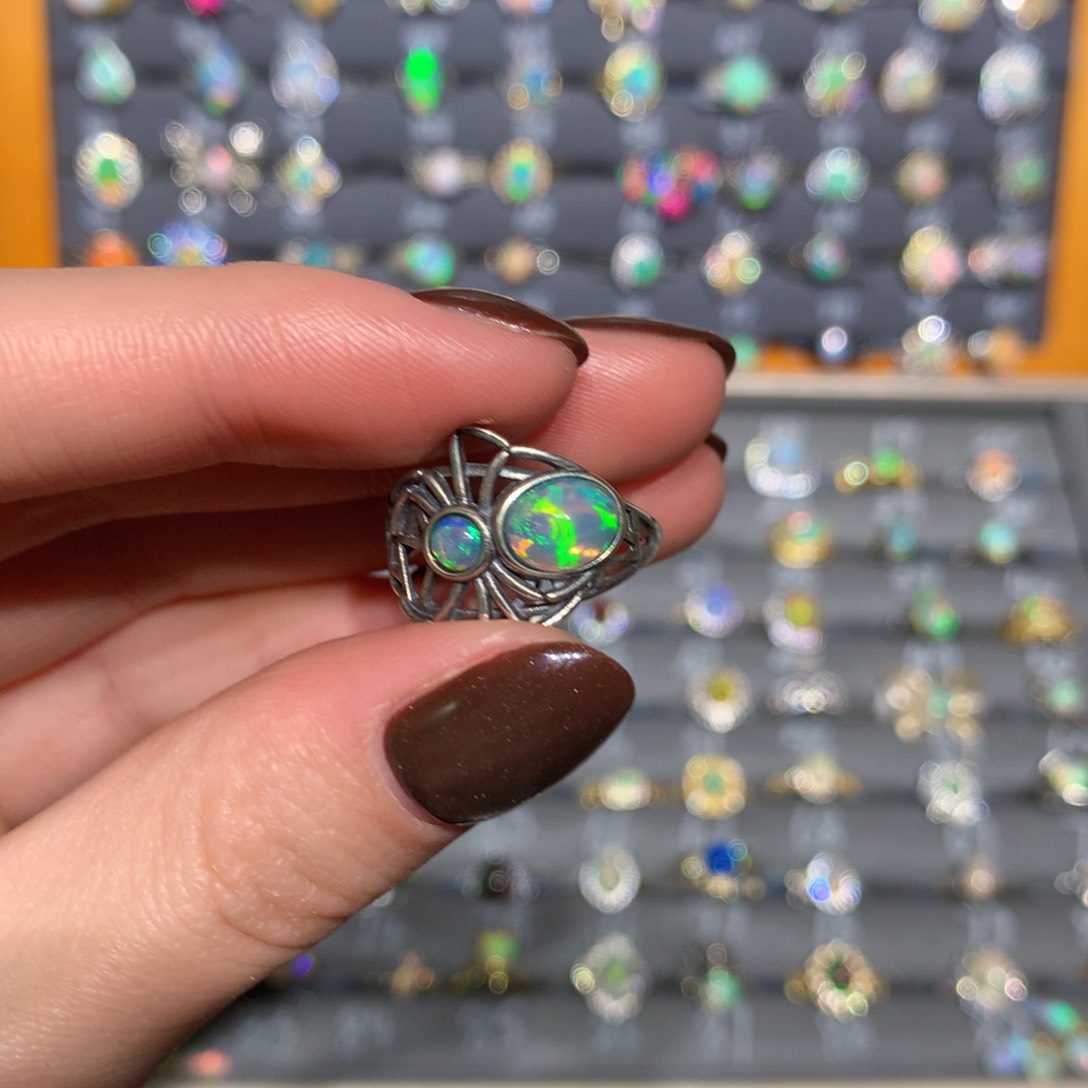 银S925镶嵌欧泊戒指t