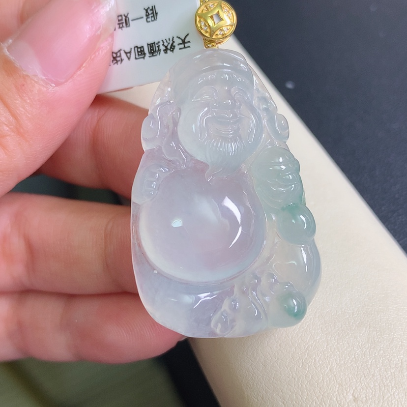 【闪购商品】翡翠颈饰18K金镶嵌财神
