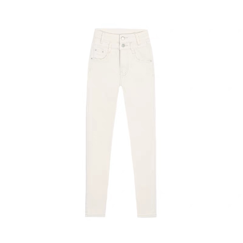 雪梨Shirley「韩女美胯」秋冬细腰丰胯高腰加绒小脚牛仔裤