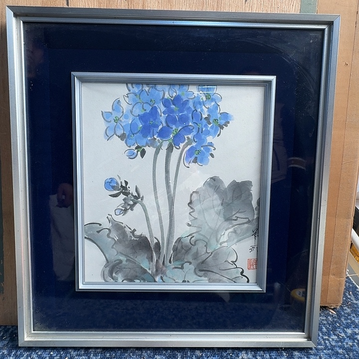 中古框画有瑕疵破损已拍