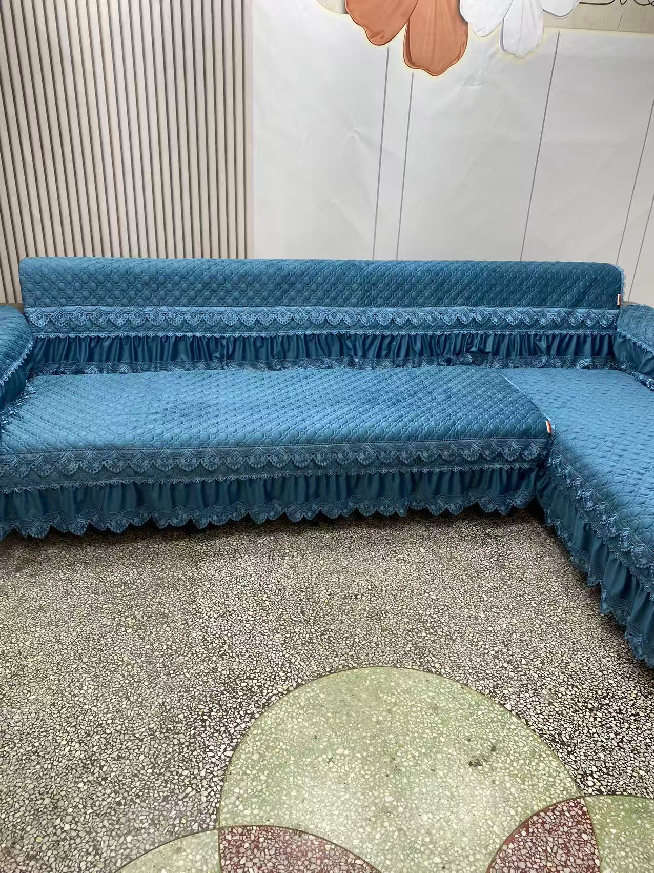 北欧简约四季通用暖绒加厚防滑沙发垫飘窗垫沙发套罩盖布高档欧式