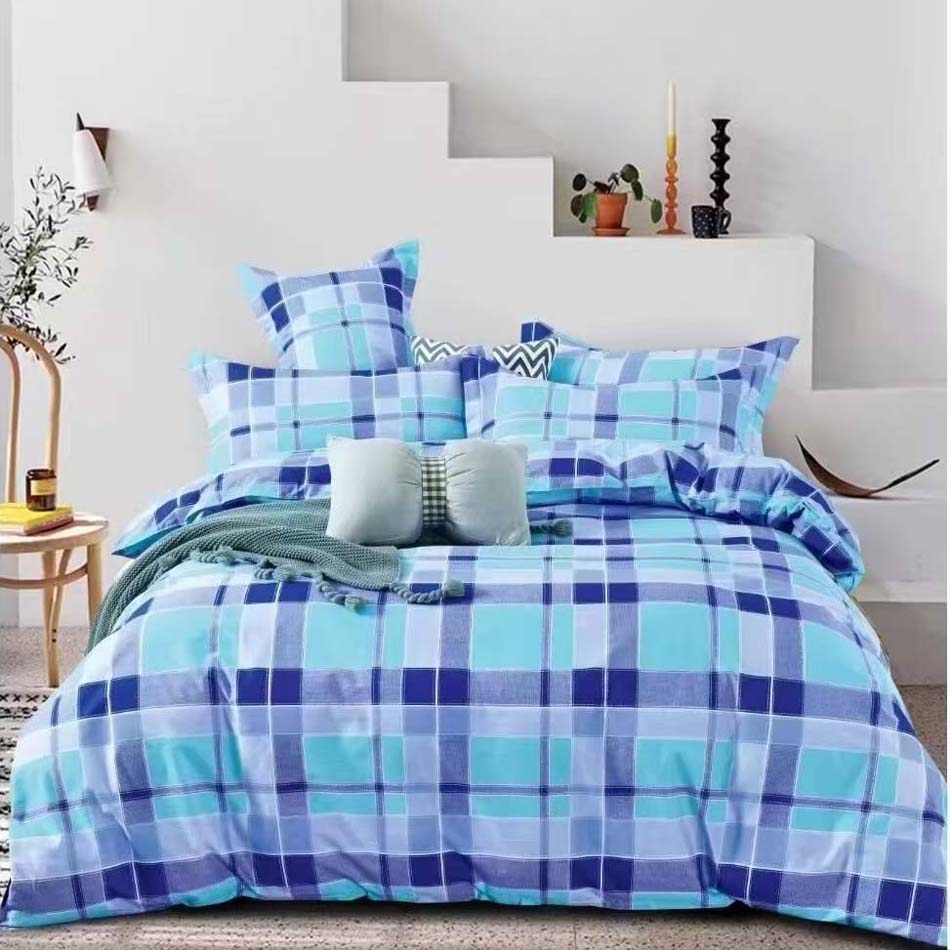 帛纳家纺床上高密度柔光棉纯棉床品（青春校园-兰）斜纹