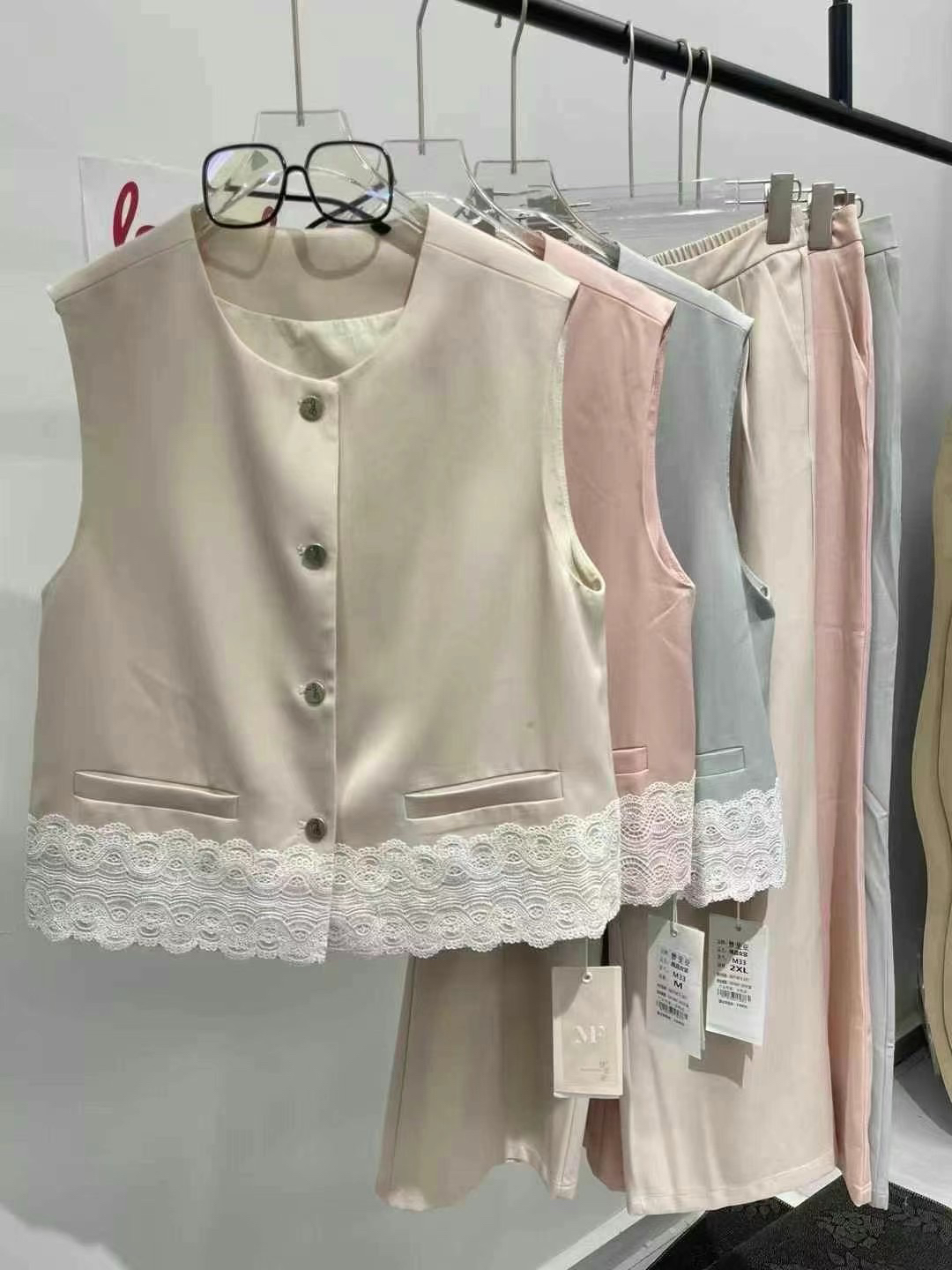 欧洲站2025夏季新款小众设计感气质轻奢马甲西装外套阔腿裤套装女