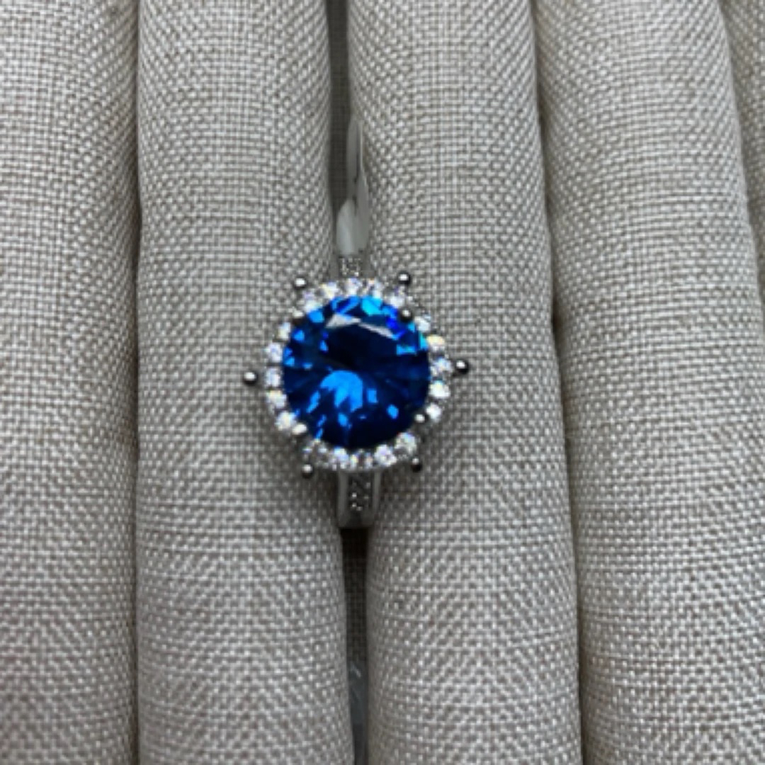 铜合金戒指 蓝色戒指活口020