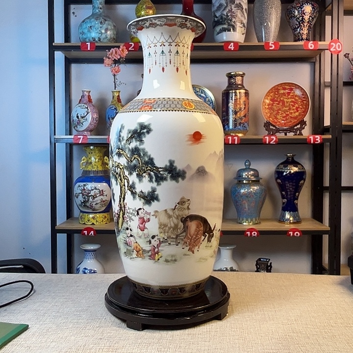 陶摆件三羊开泰45cm