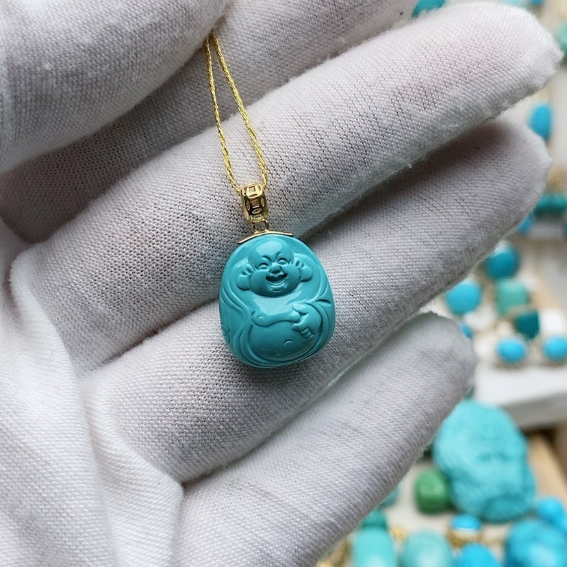 【闪购商品】绿松石珠宝奇石18K金镶嵌鸿**酒