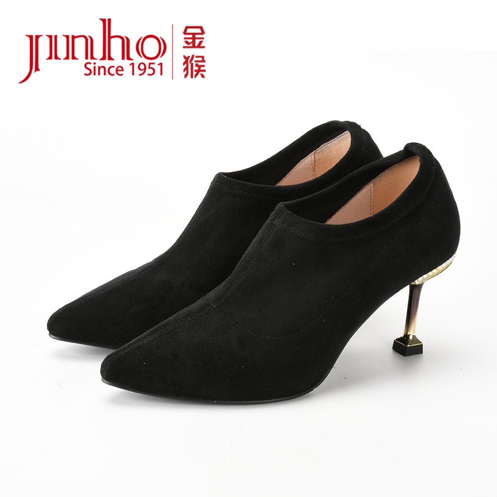 Jinho/金猴尖头时尚细跟女士短靴470079A/C