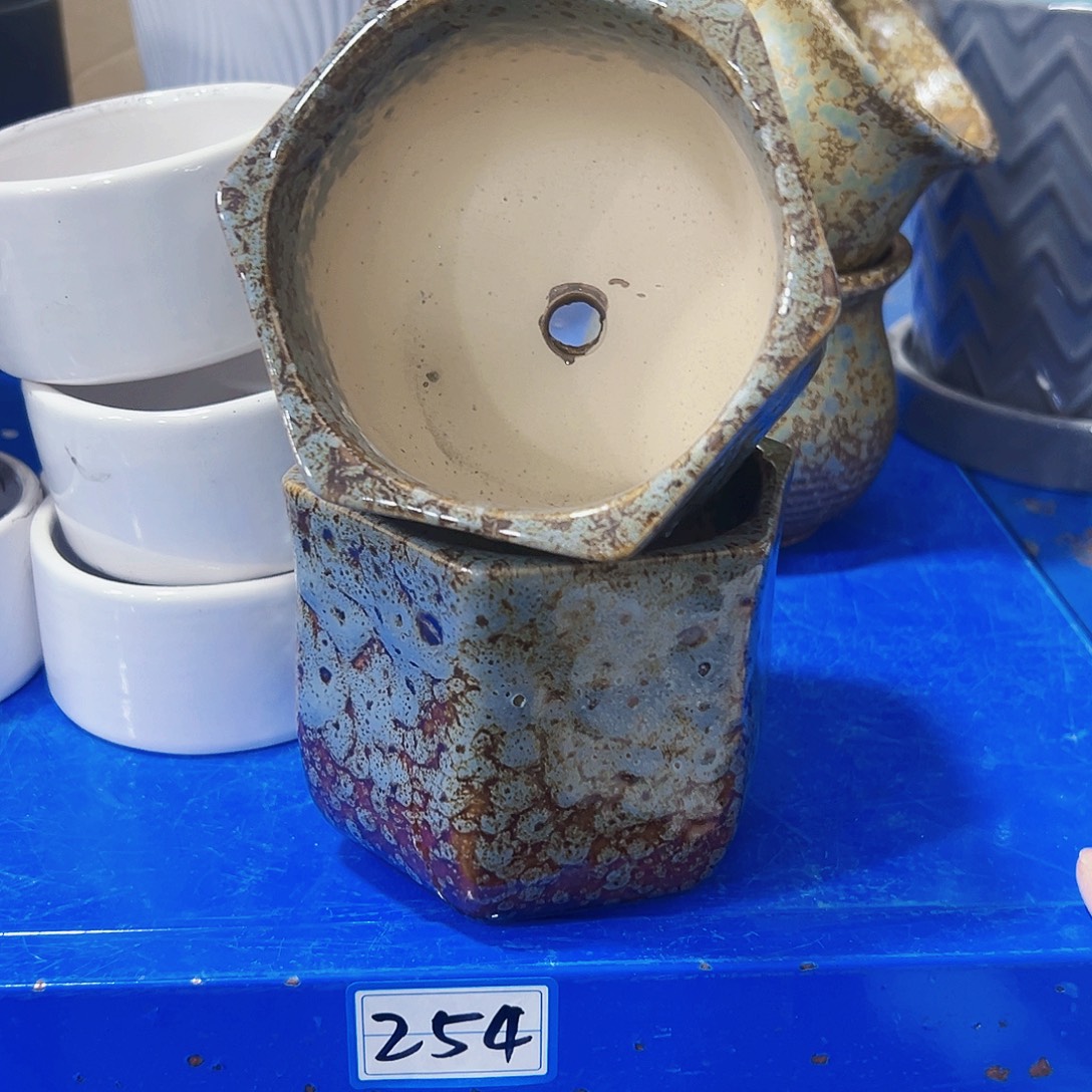 有孔外贸尾陶瓷花盆凑单10米包邮