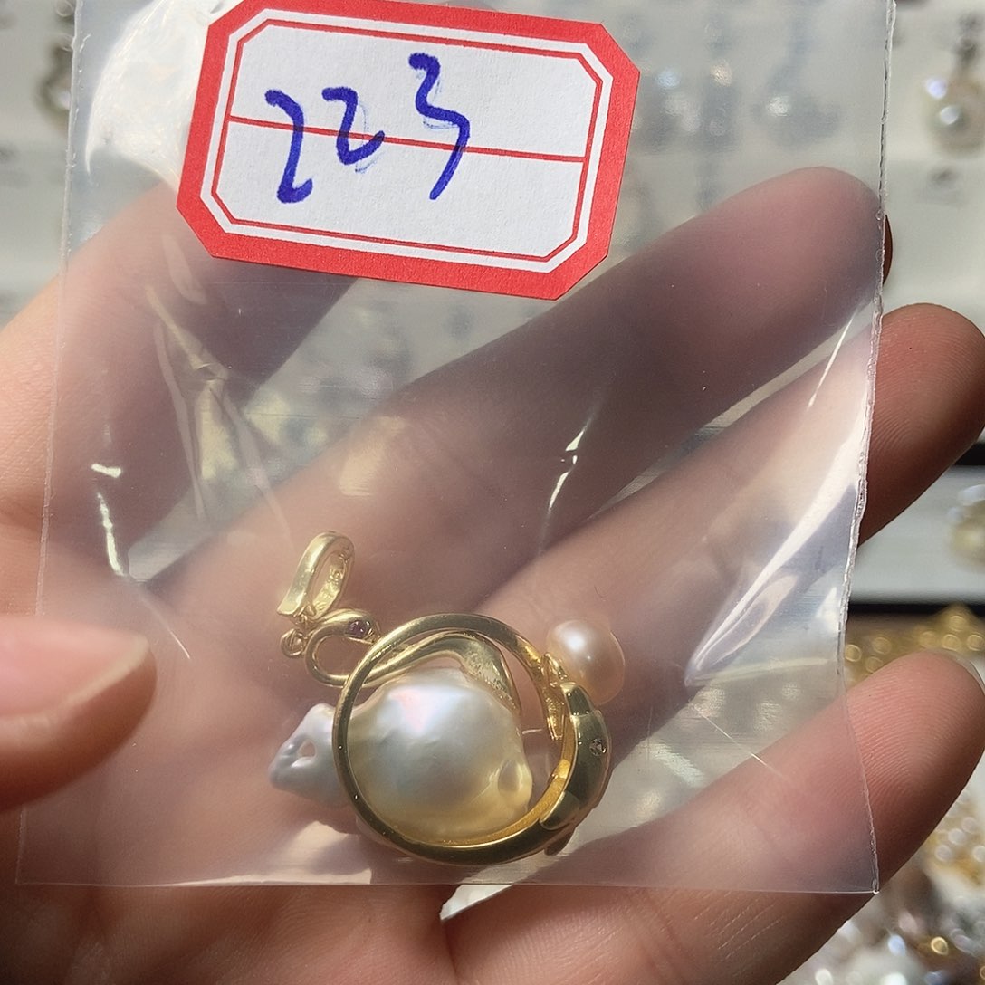 淡水珍珠吊坠银S925镶嵌