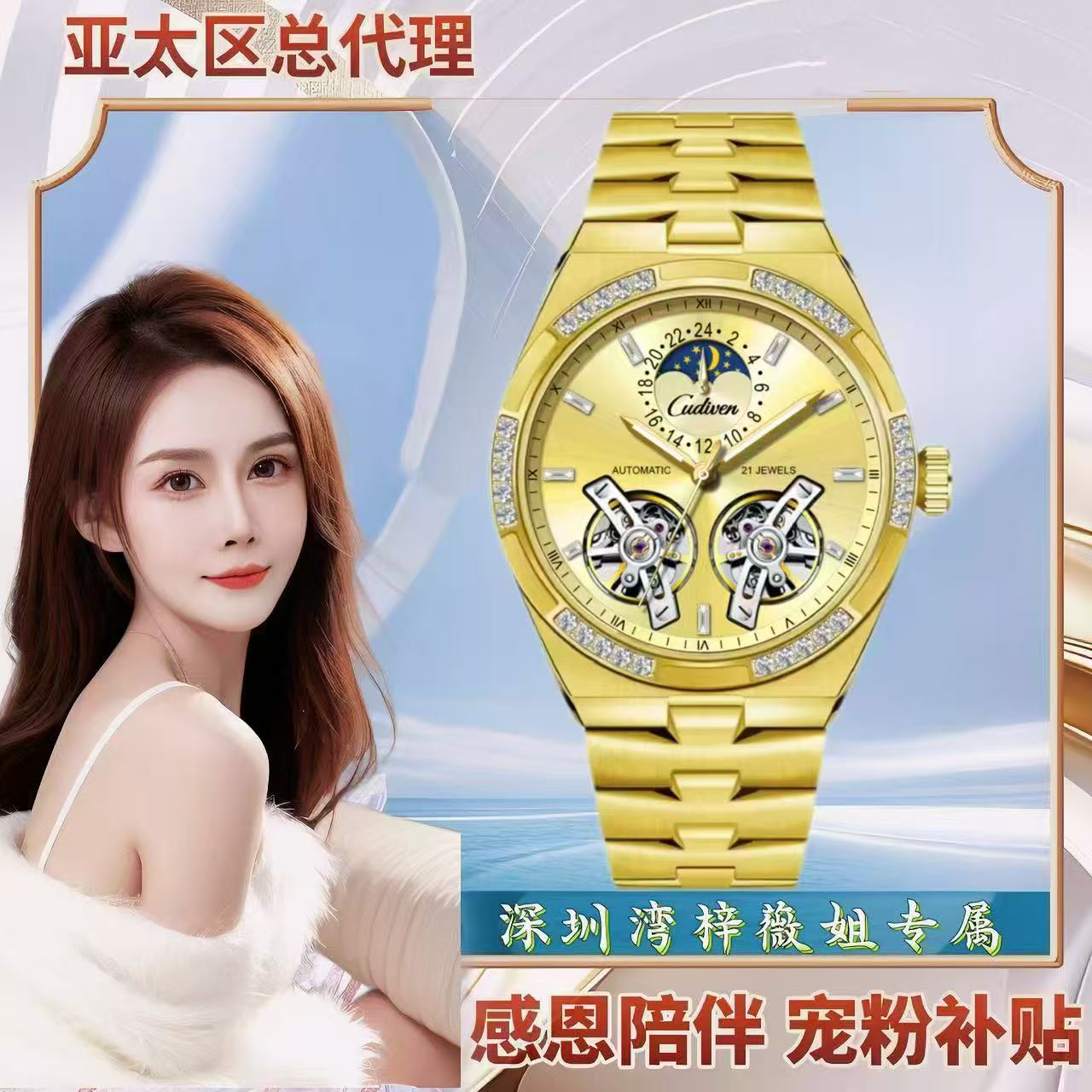 【顶奢限量500只】纵横四海时空之翼双飞轮自动机械表C999