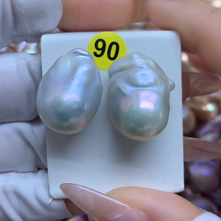 淡水珍珠耳饰银S925镶嵌