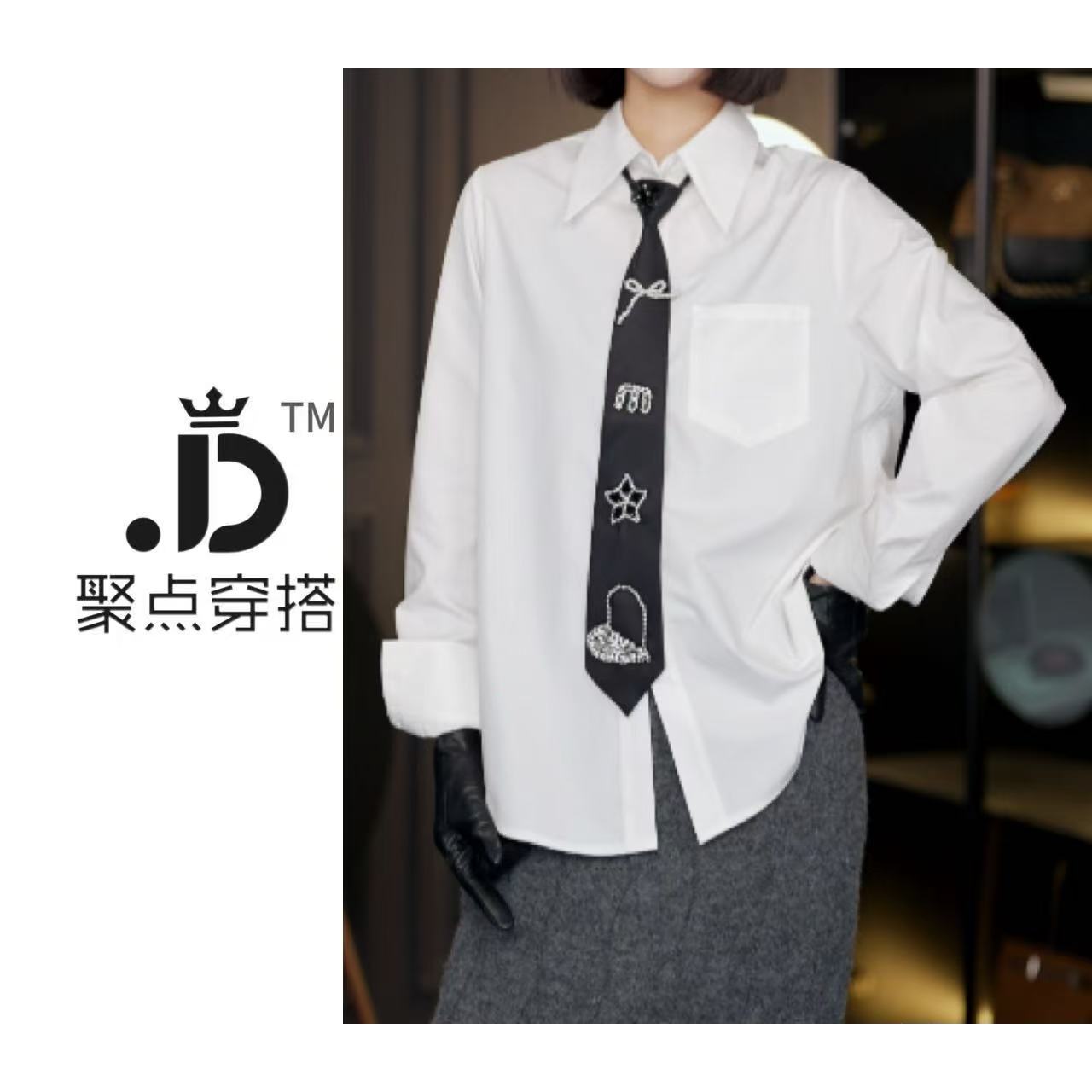 JUDIAN-2025秋冬新款百搭净版翻领休闲长袖衬衫8jd00653