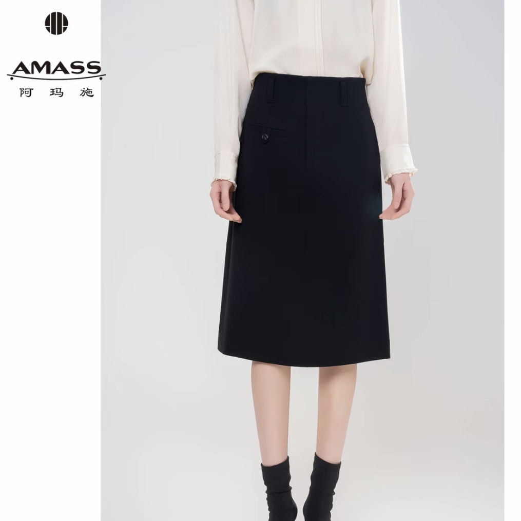 AMASS/阿玛施春夏新款气质高腰轻职风时尚通勤包臀裙半身裙520018