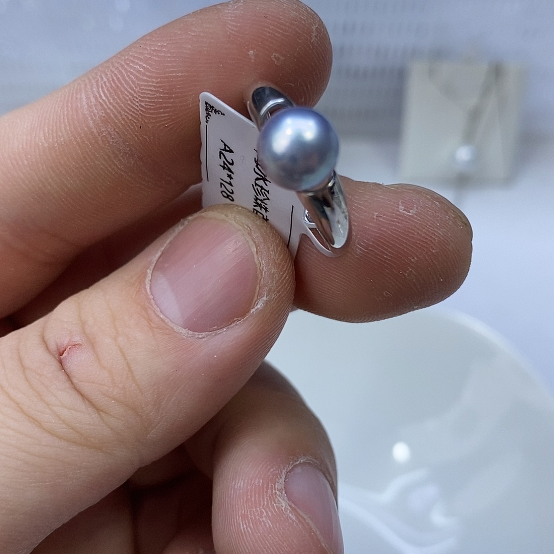 海水珍珠戒指银S925镶嵌