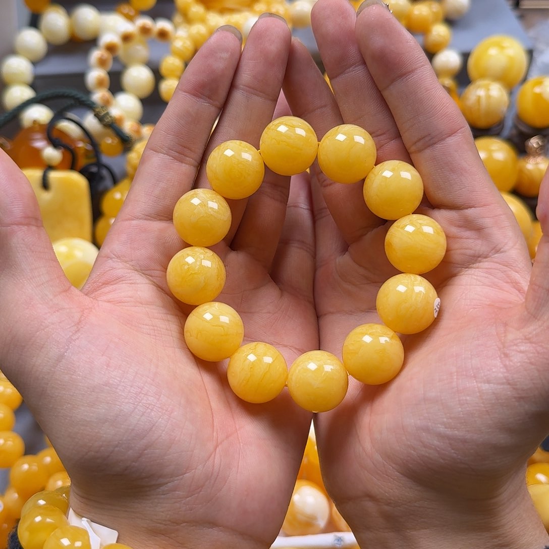 琥珀珠宝奇石未镶嵌同料19mm