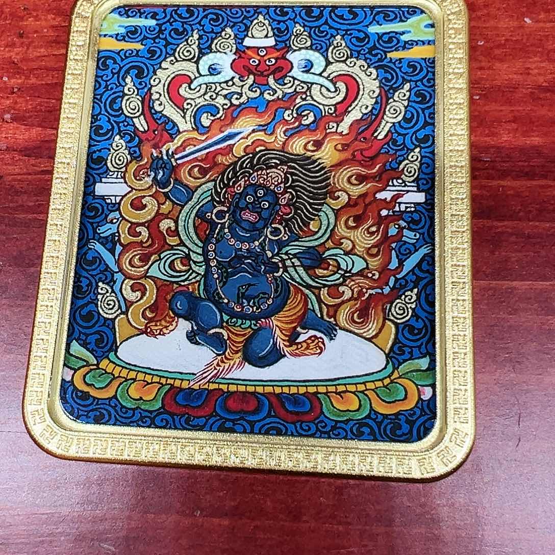 吊坠全手绘热贡唐卡不动明王