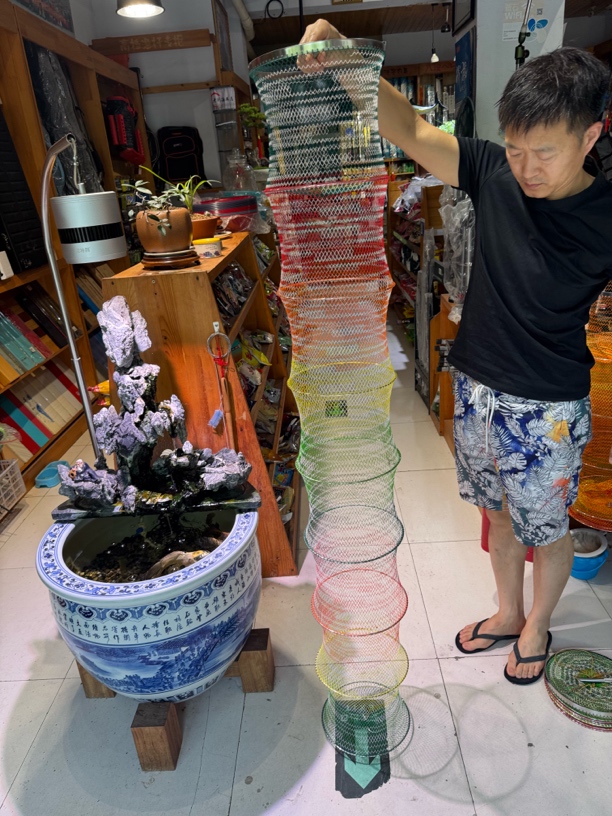 25.5直径1.66米高十六编原色丝304不锈钢圈口纯手工编织台钓鱼护