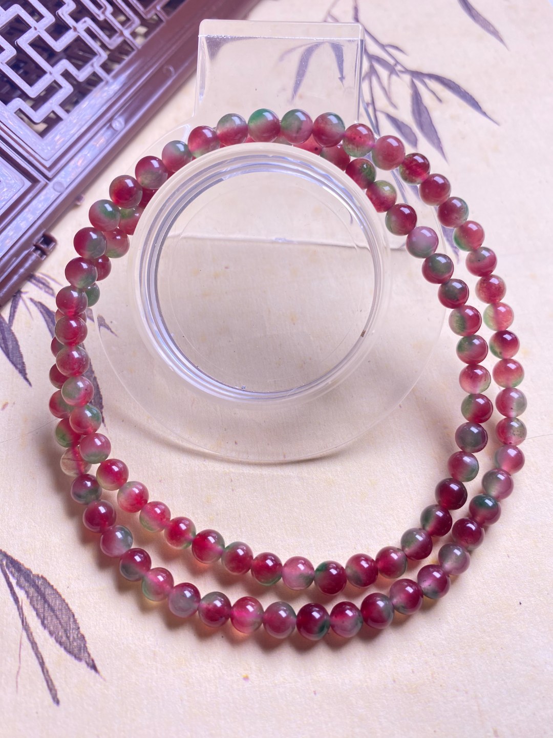 西瓜色6mm多圈手串发一条H04