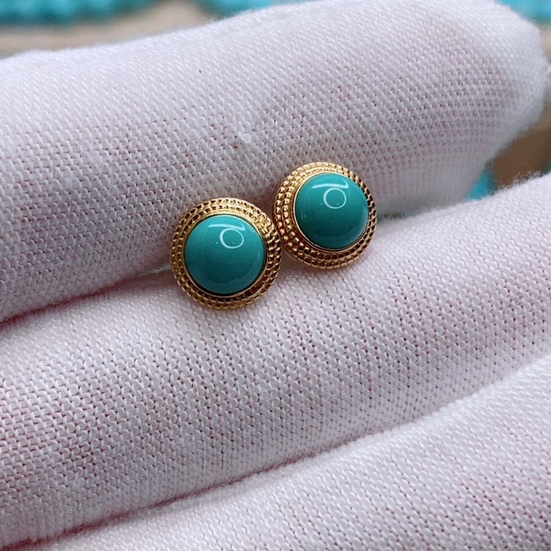 绿松石18K金镶嵌珠宝奇石