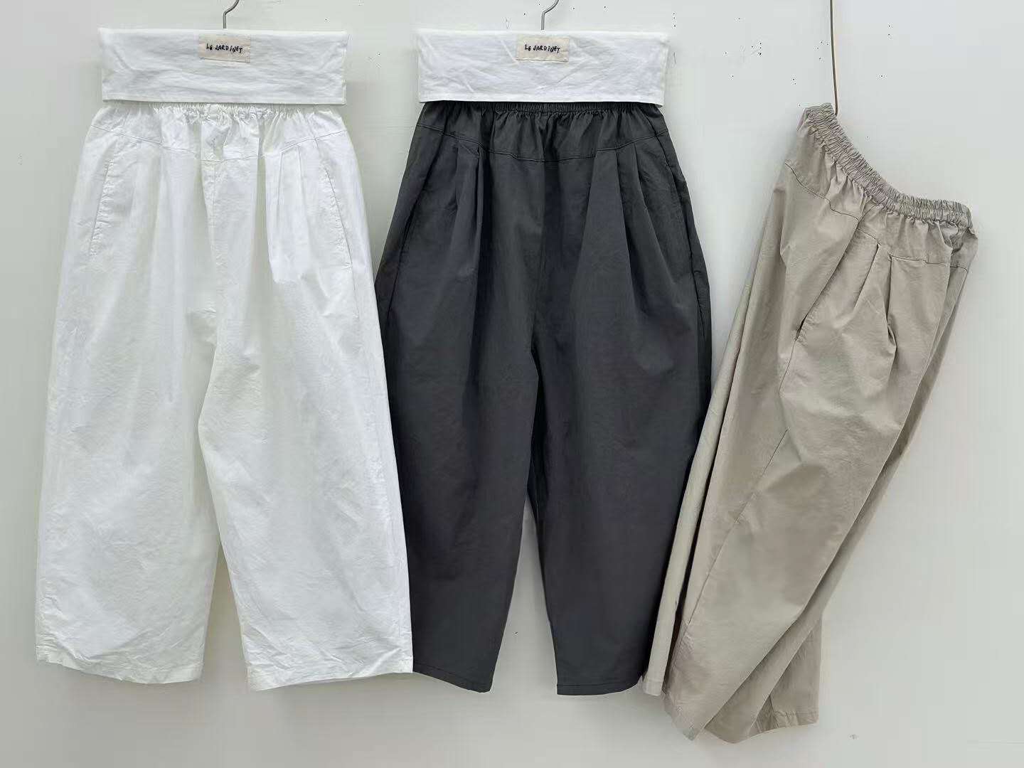 【奈野喜】韩国正品代购 /小花家松紧腰布裤【NO退NO换】