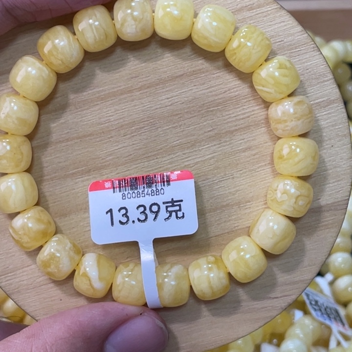 琥珀手链未镶嵌蜜蜡十毫米虎皮纹