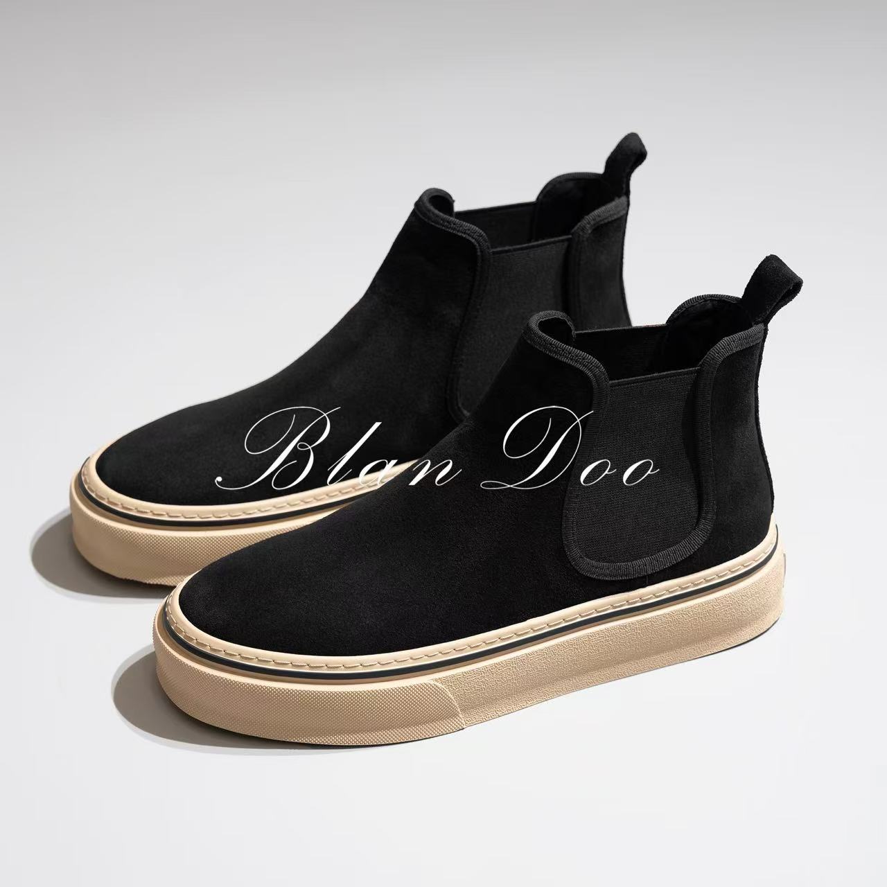 BLANDOO “商务英伦” 男士秋冬百搭撞色厚底磨砂靴9BD501