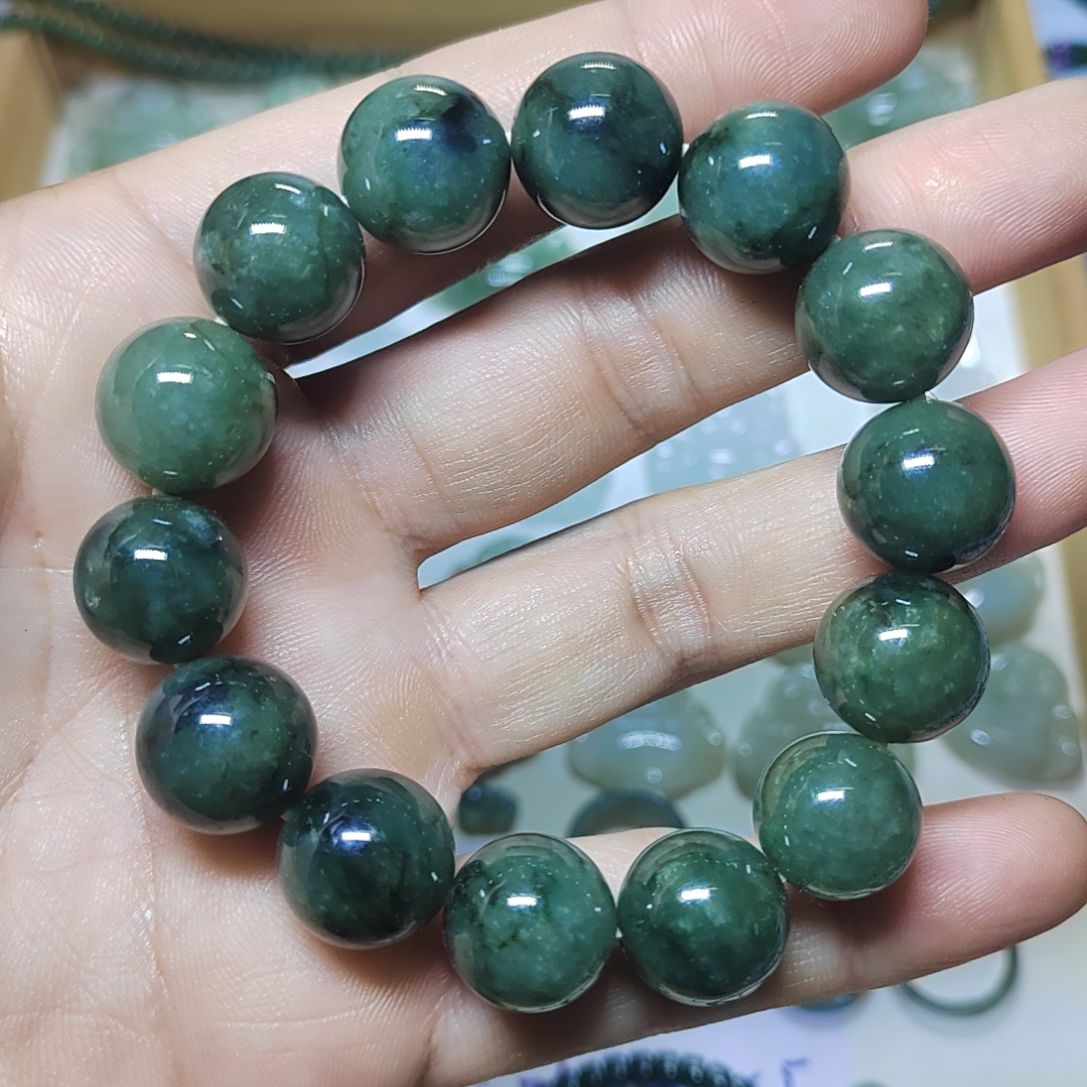 翡翠未镶嵌手链天然翡翠珠链手串