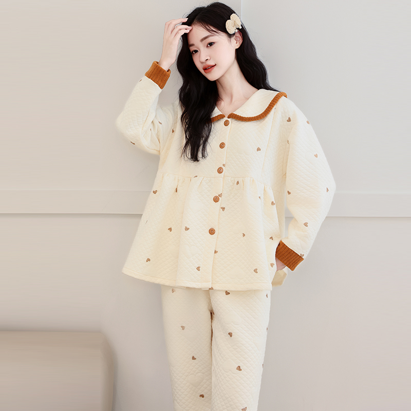 月子服保暖空气棉10-12月秋冬季产后孕妇睡衣哺乳家居服套装