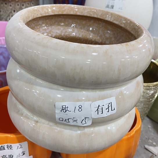 多肉绿植陶瓷花盆9.9包邮，有孔