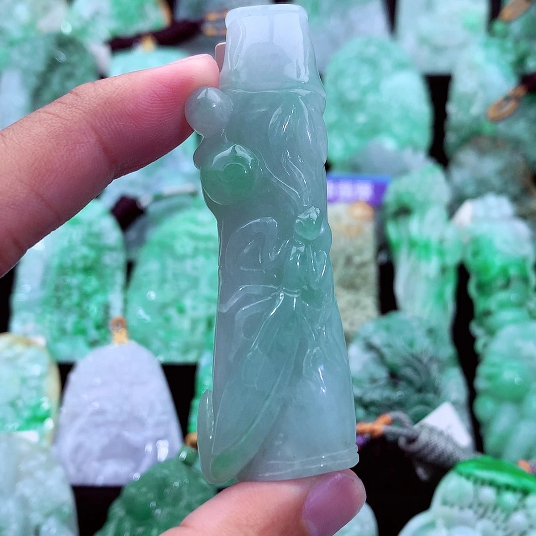 天然A货翡翠竹节