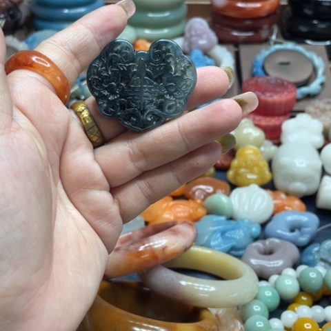 合金石英质玉（黄龙玉）手链