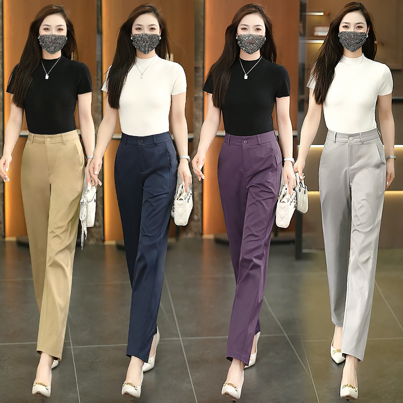 【专柜新品】早秋西装哈伦裤女款2025春秋新款高腰显瘦休闲烟管裤子