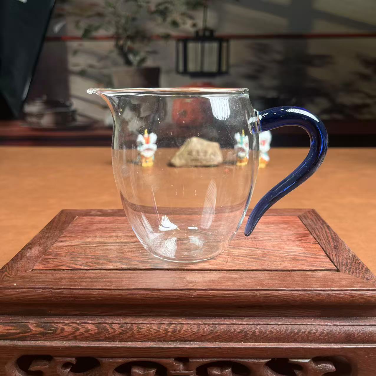 玲珑玻璃公杯蓝把-2871