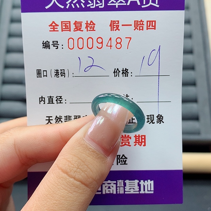 翡翠戒指未镶嵌      9487