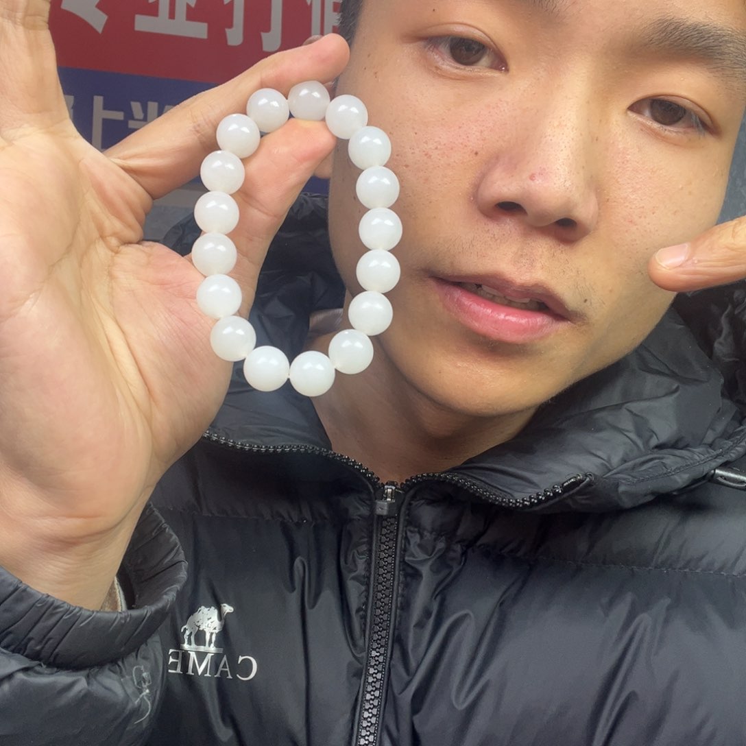 和田玉手链未镶嵌多样性野牛沟羊脂玉卡12货头