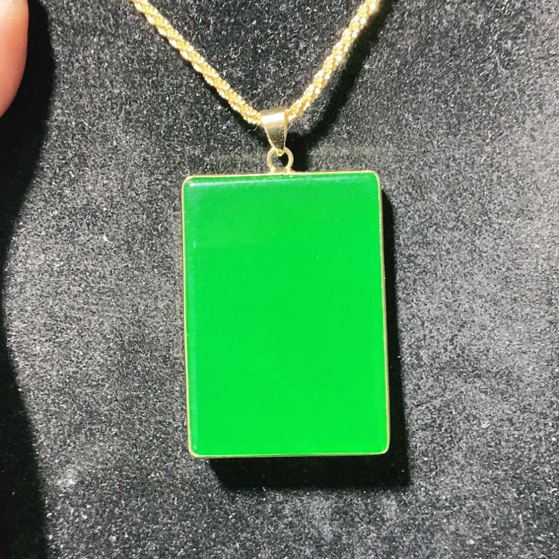 翡翠颈饰14K金镶嵌吊坠