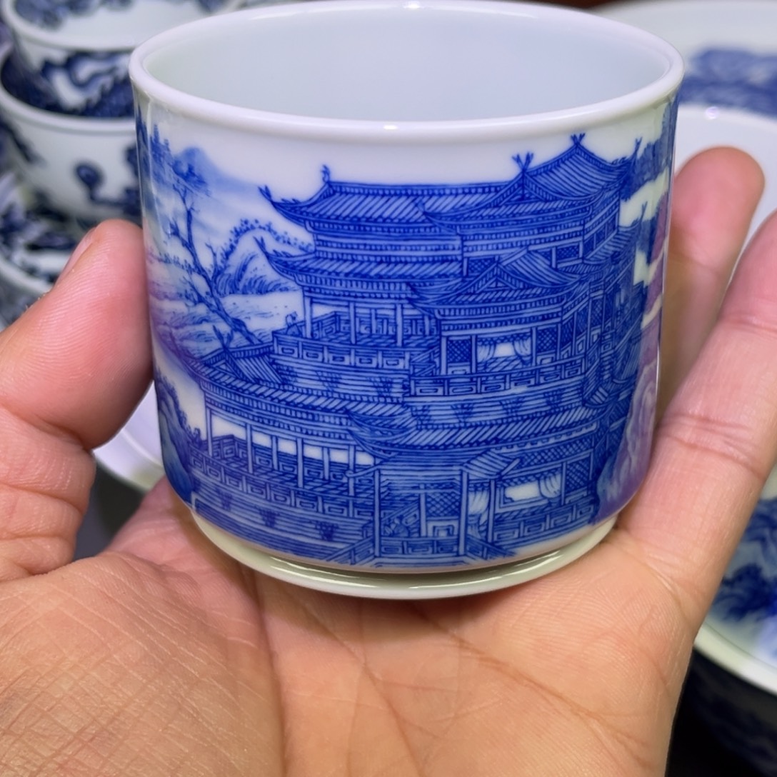 嗑****摆件陶手工手绘楼阁