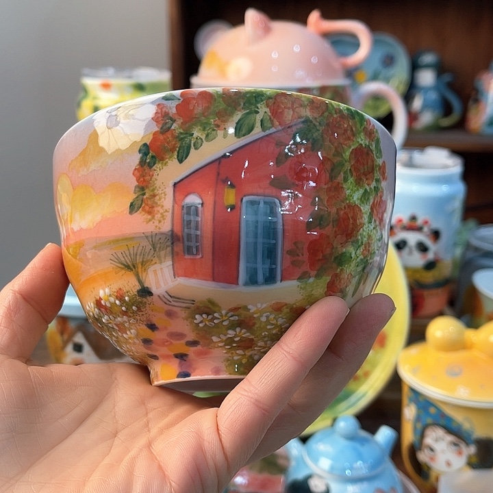 陶景德镇釉下手绘陶瓷 