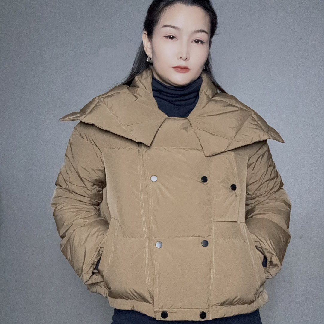 常规发热女短款翻领时尚女羽绒外套