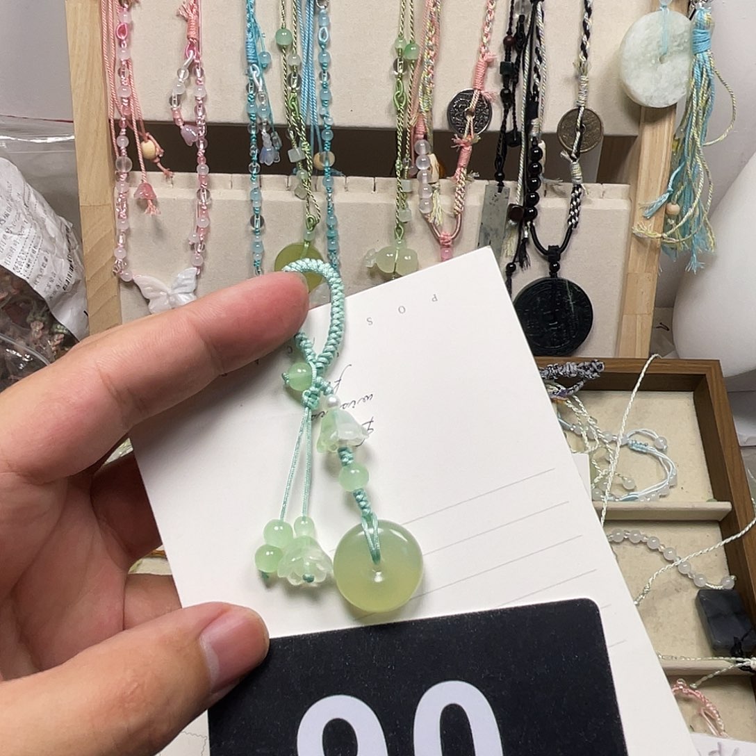 蛇纹石玉合金颈饰