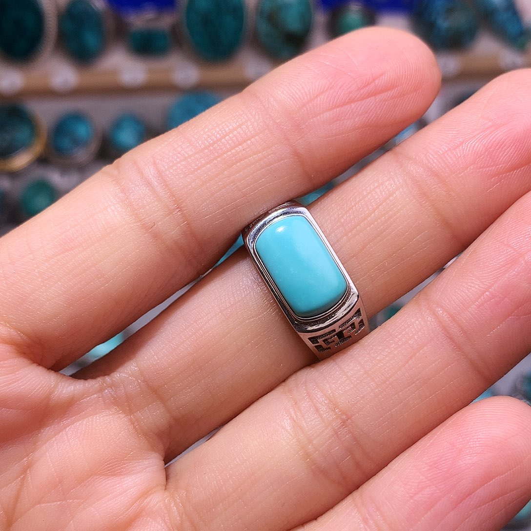 绿松石挂件银S925镶嵌