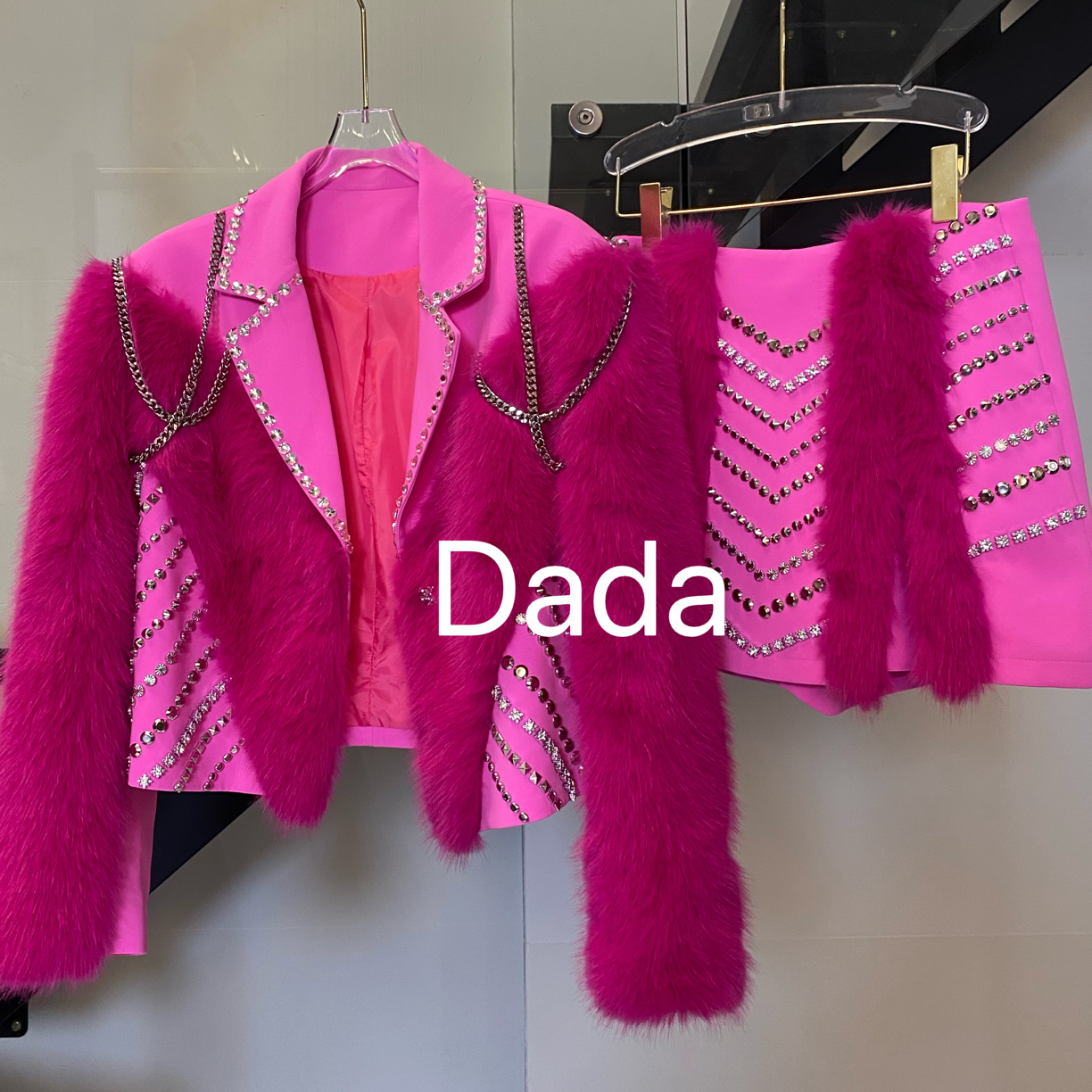 Dada设计款新款重工个性款休闲时尚百搭洋气套装C15815