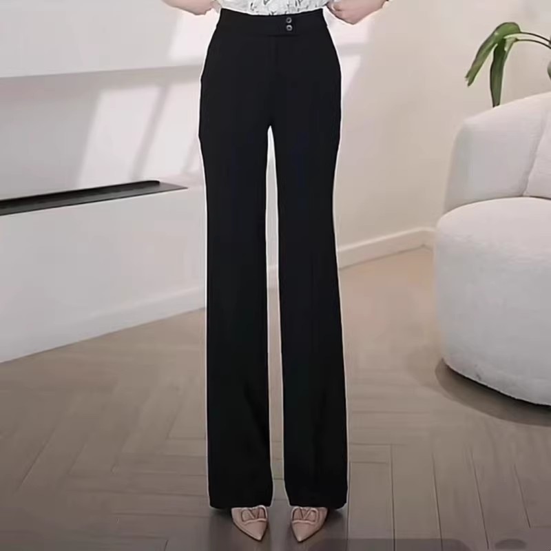 【专柜品质】春夏新款高腰显瘦四面弹直筒裤休闲长裤女110027