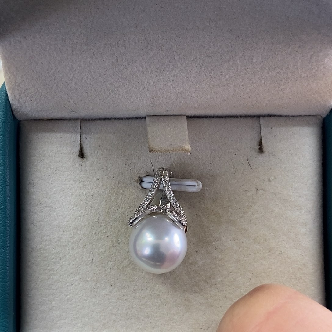 吊坠(不含链)银S925镶嵌海水珍珠