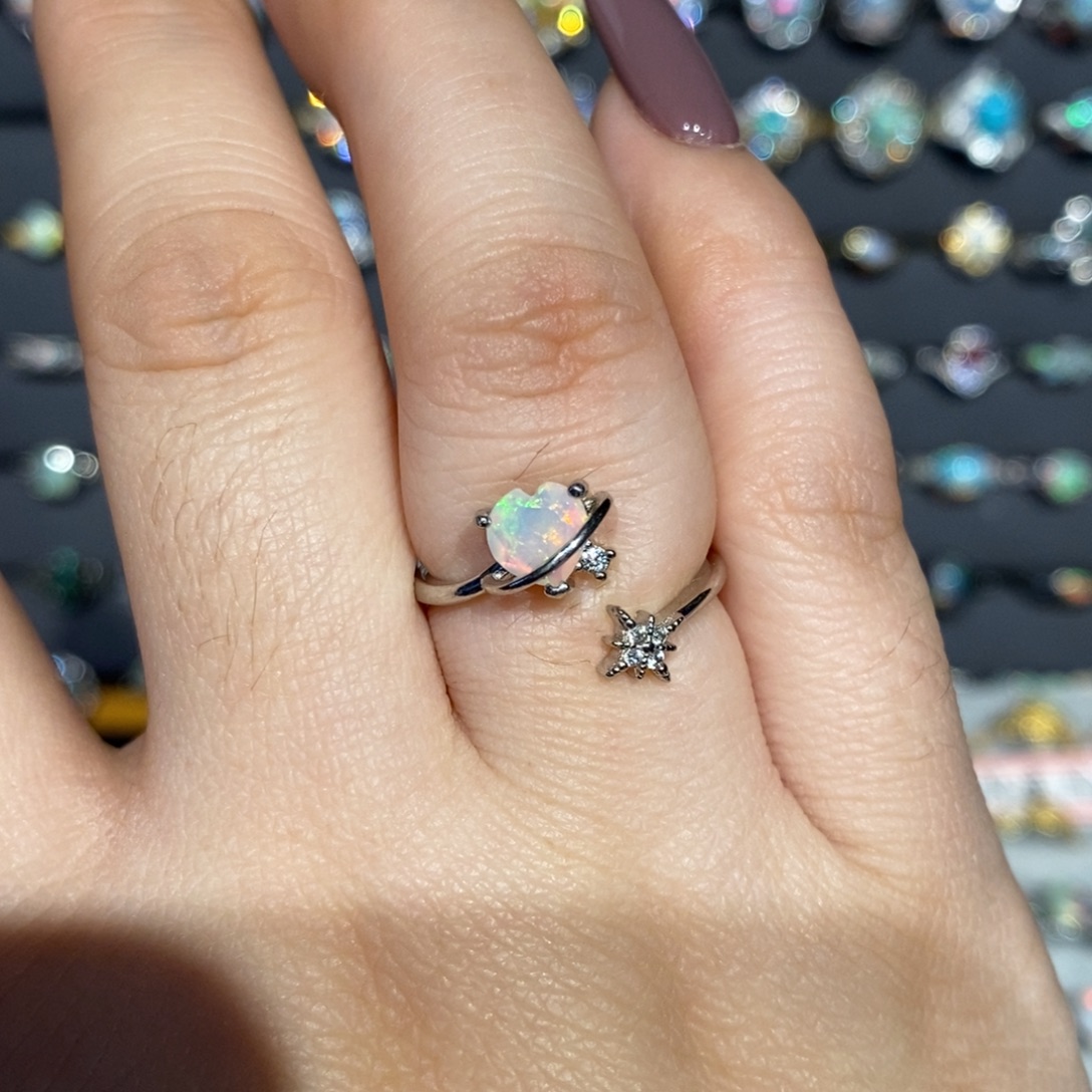 欧泊银S925镶嵌福利戒指