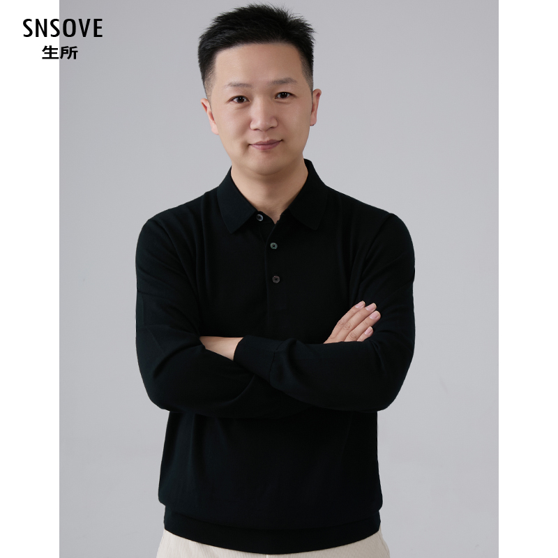 【新国王的礼物】16.24微米极细精纺翻领可机洗羊毛衫长袖T恤POLO衫