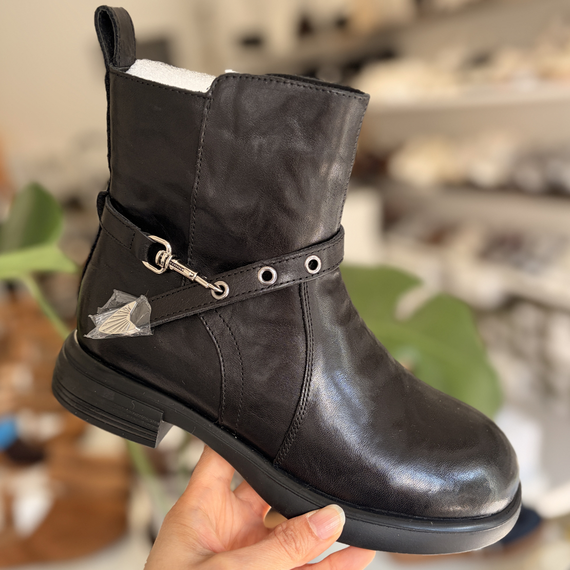 欧货新款真皮切尔西小短靴加绒